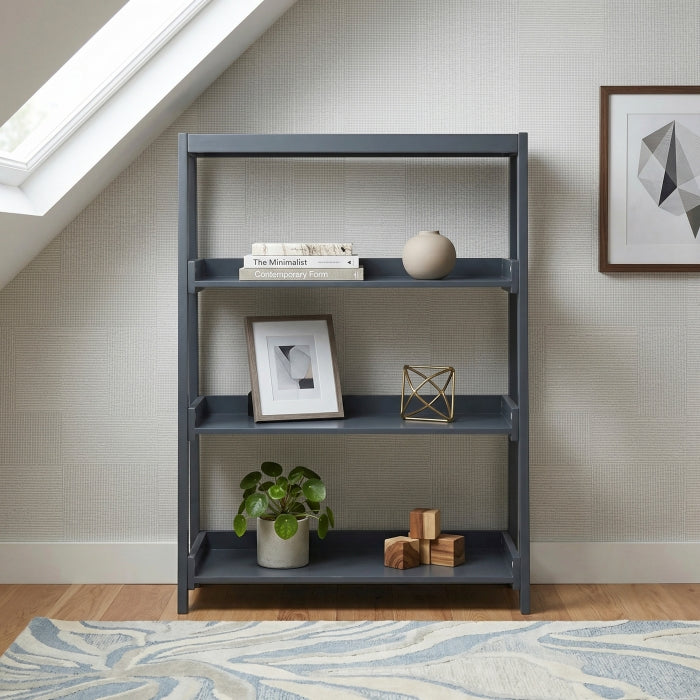 Sloane Blue 3 Fixed Shelves Bookcase