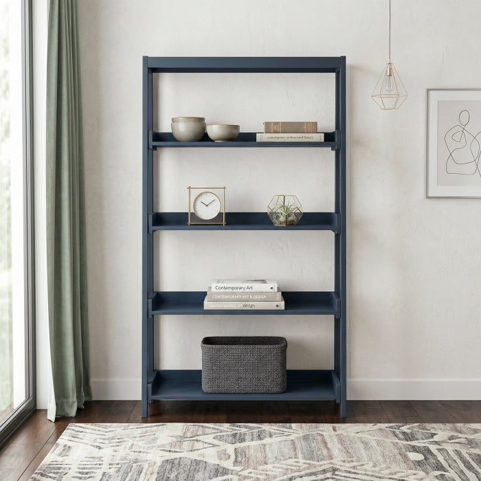Sloane Blue 4 Fixed Shelves Bookcase