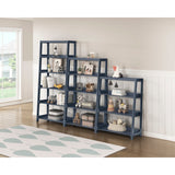 Sloane Blue 3 Fixed Shelves Bookcase