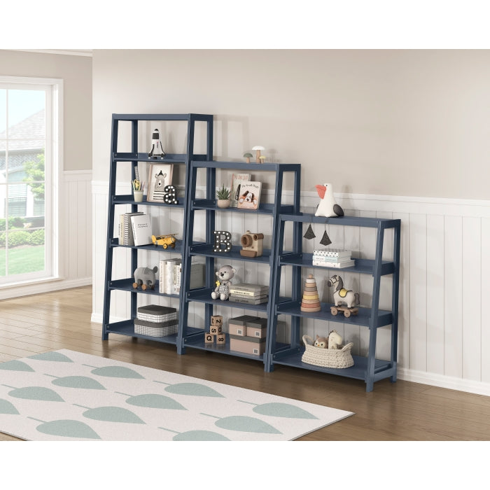 Sloane Blue 3 Fixed Shelves Bookcase