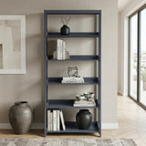 Sloane Blue 5 Fixed Shelves Bookcase