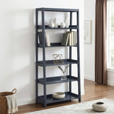 Sloane Blue 5 Fixed Shelves Bookcase