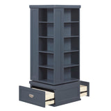 Sloane Blue Swivel Bookcase