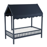 Sloane Blue Twin Canopy Platform Bed