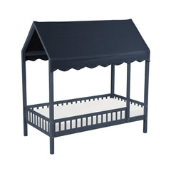 Sloane Blue Twin Canopy Platform Bed