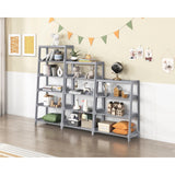Sloane Gray 3 Fixed Shelves Bookcase