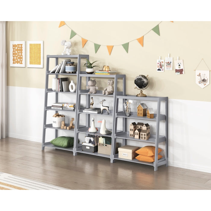 Sloane Gray 3 Fixed Shelves Bookcase