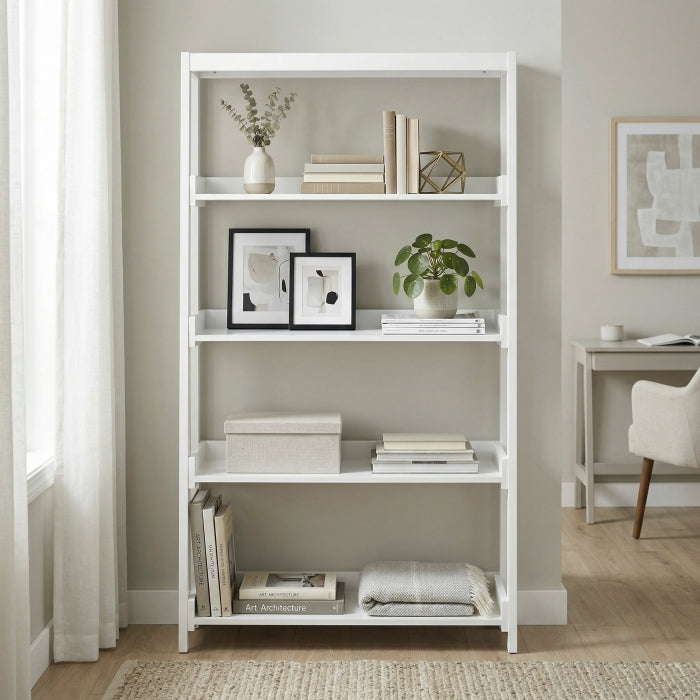 Sloane White 4 Fixed Shelves Bookcase