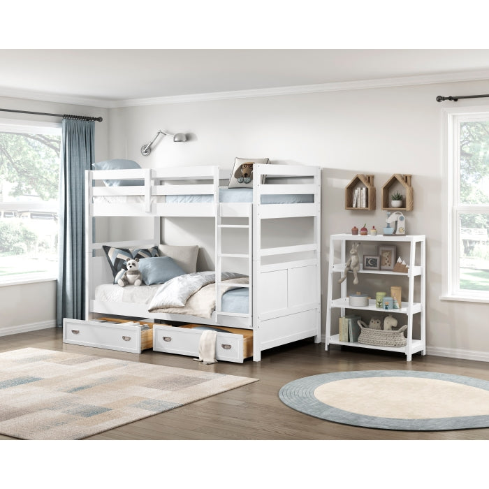 Sloane White 3 Fixed Shelves Bookcase