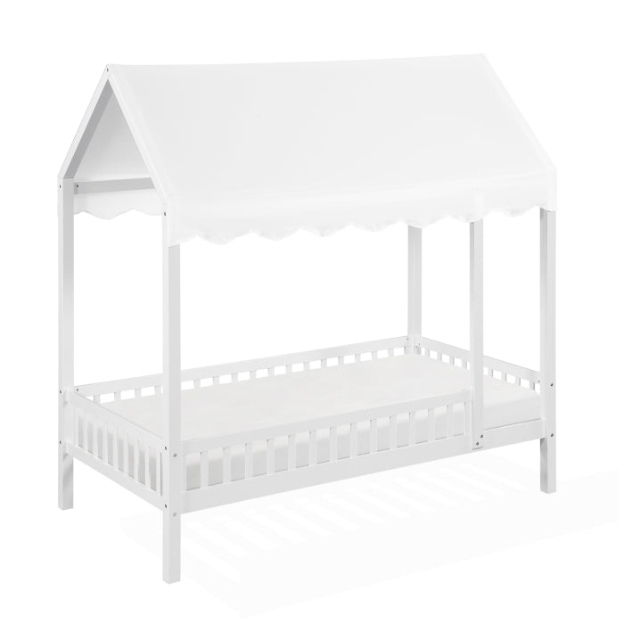 Sloane White Twin Canopy Platform Bed
