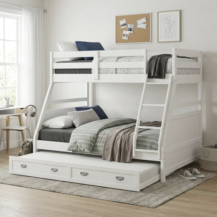 Sloane White Twin/Full Bunk Bed