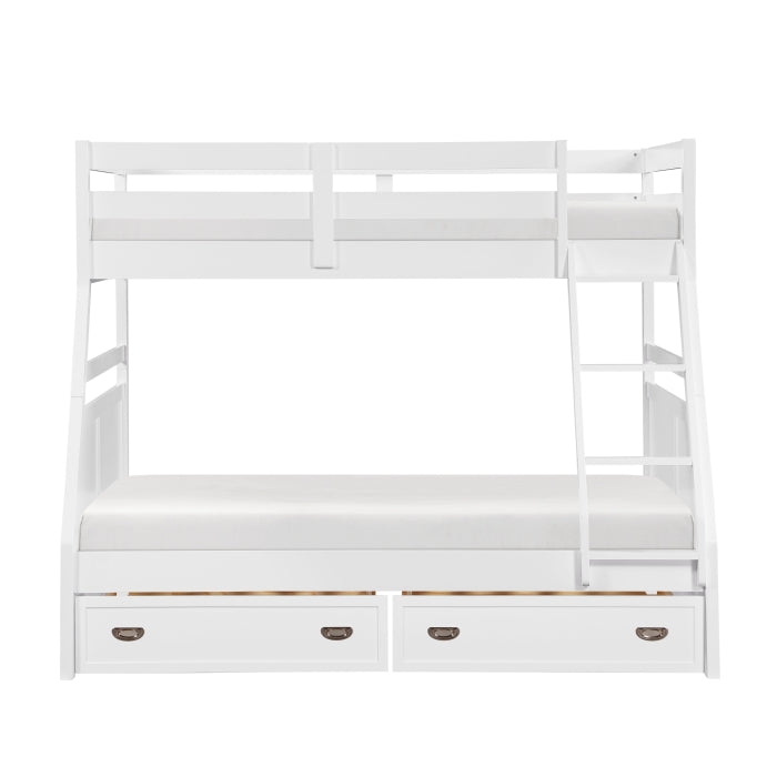 Sloane White Twin/Full Bunk Bed