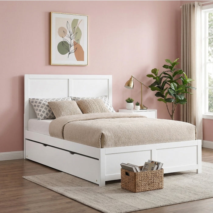 Galen White Full Platform Bed