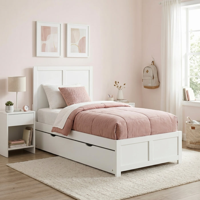 Galen White Twin Platform Bed