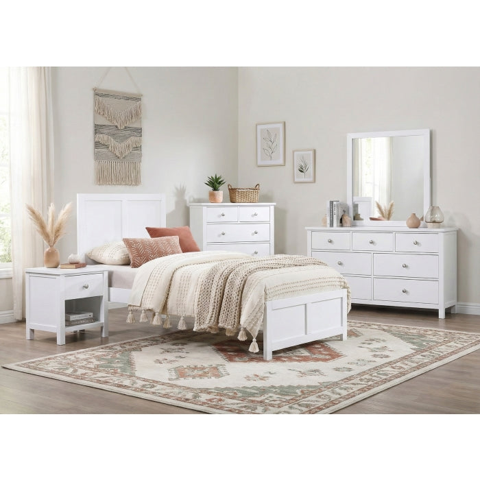 Galen White Twin Platform Bed