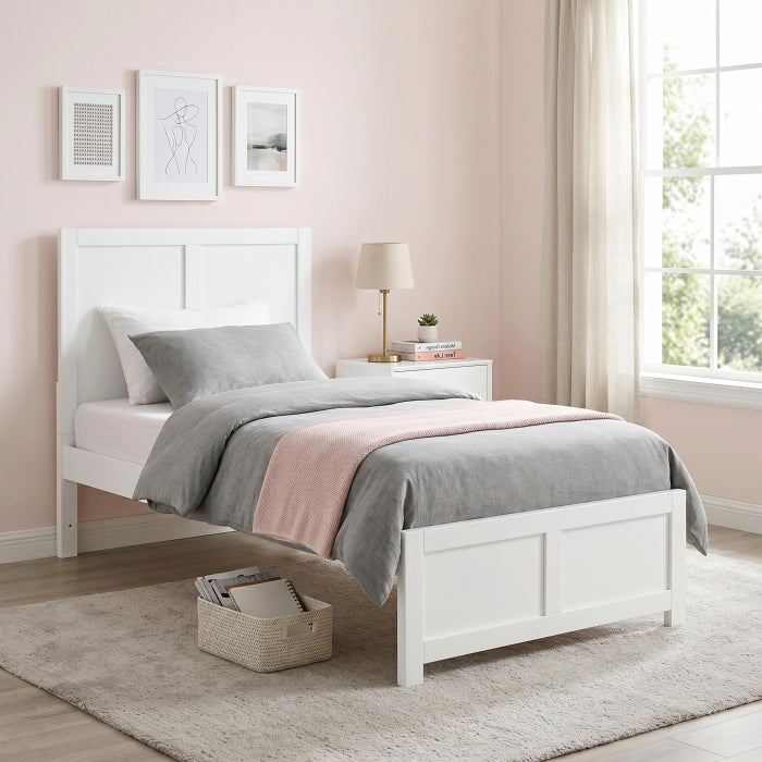 Galen White Twin Platform Bed