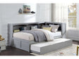 Orion Gray Twin Bookcase Corner Bed w/ Twin Trundle - Ornate Home