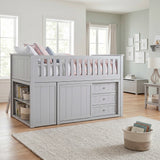 Orion Silver Low Loft Bunk With Bookcase And 2 Dressers