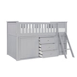 Orion Silver Low Loft Bunk With Bookcase And 2 Dressers