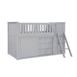 Orion Silver Low Loft Bunk With Bookcase And 2 Dressers