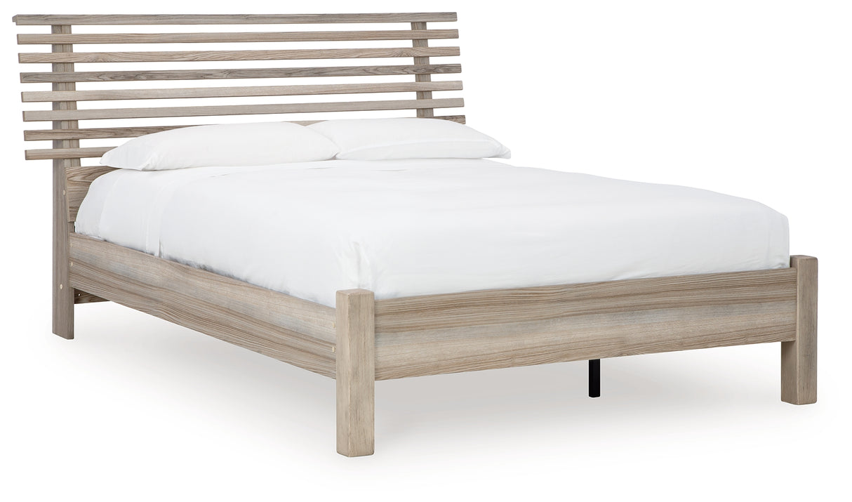 Hasbrick Tan Queen Slat Panel Bed - Ornate Home