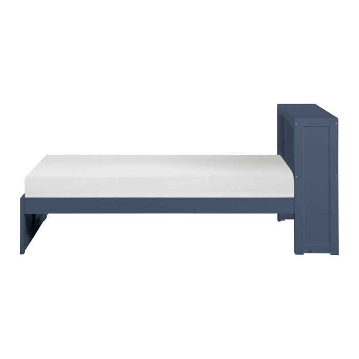 Nora Blue Twin Platform Bed Bookcase