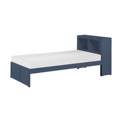Nora Blue Twin Platform Bed Bookcase
