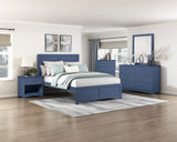 Nora Blue Full Platform Bed