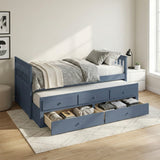 Nora Blue Twin Trundle Bed