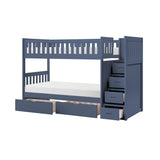 Nora Blue Twin Step Bunk Bed