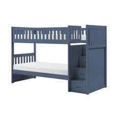 Nora Blue Twin Step Bunk Bed