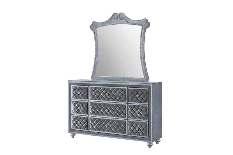 Cameo Gray Upholstered Arched Headboard Bedroom Sets - Ornate Home