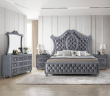 Cameo Gray Upholstered Panel Bedroom Set