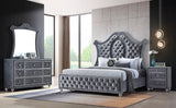 Cameo Gray Upholstered Panel Bedroom Set
