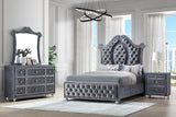 Cameo Gray Upholstered Panel Bedroom Set
