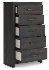 Delmorta Dark Gray Chest of Drawers