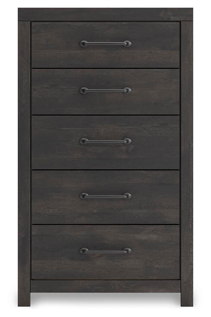 Delmorta Dark Gray Chest of Drawers