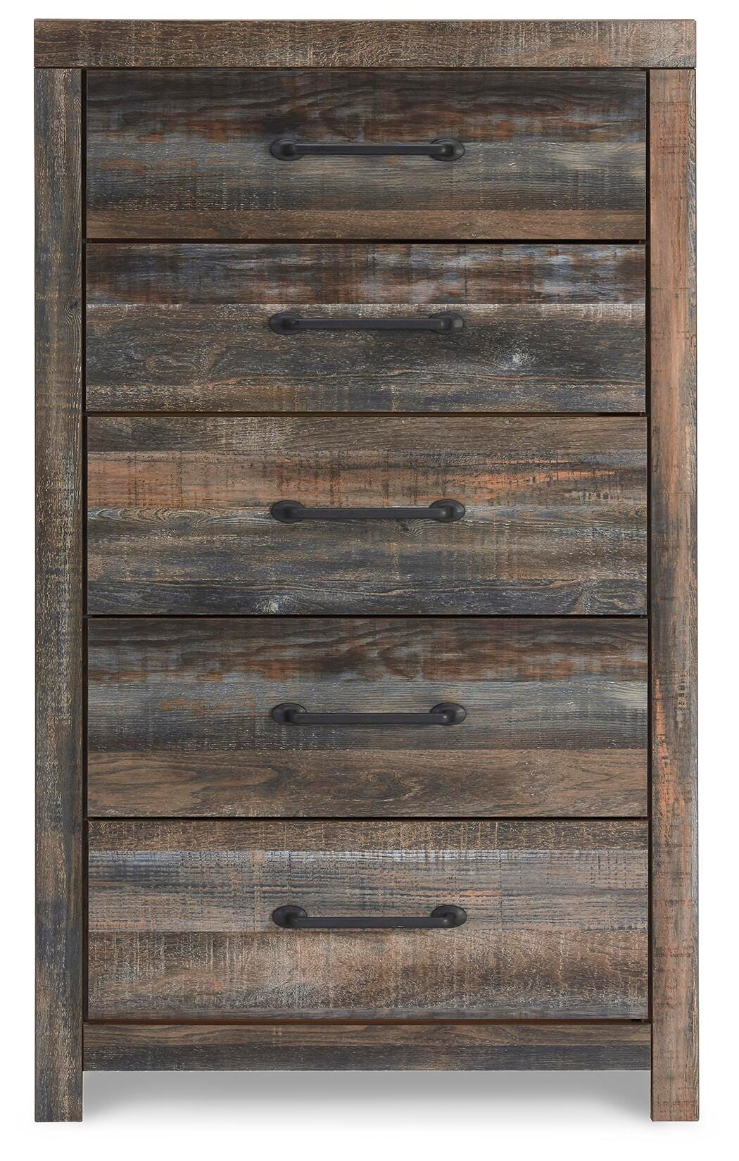 Drystan Multi King Panel Bed with Storage, Dresser, Mirror, Chest and 2 Nightstands
