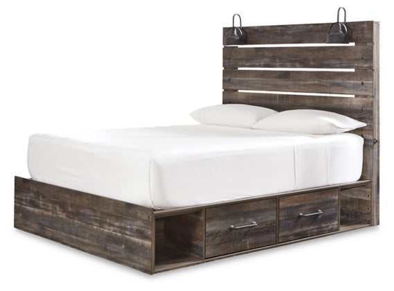 (Online Special Price) Drystan Multi Tone Queen Panel Bed w/ 4 Storage Drawers - Ornate Home