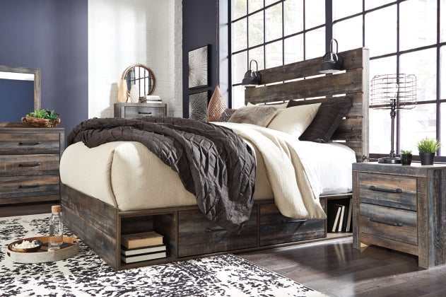 (Online Special Price) Drystan Multi Tone Queen Panel Bed w/ 4 Storage Drawers - Ornate Home