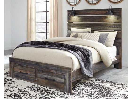 (Online Special Price) Drystan Multi Tone Queen Panel Bed w/ FB Storage - Ornate Home