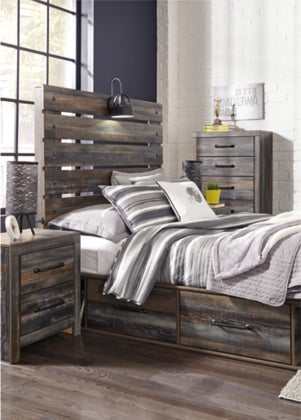 (Online Special Price) Drystan Multi Color Full Panel Bed w/ 4 Storage Drawers - Ornate Home
