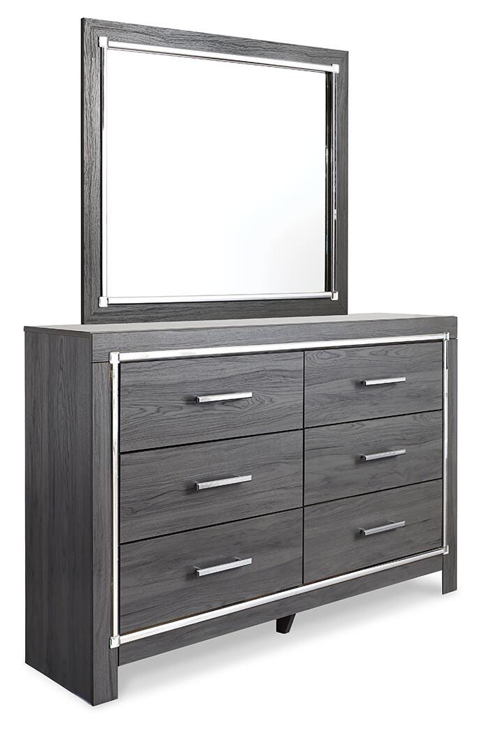 Lodanna Gray Full Storage Bed, Dresser, Mirror and 2 Nightstands (Online Special Price)