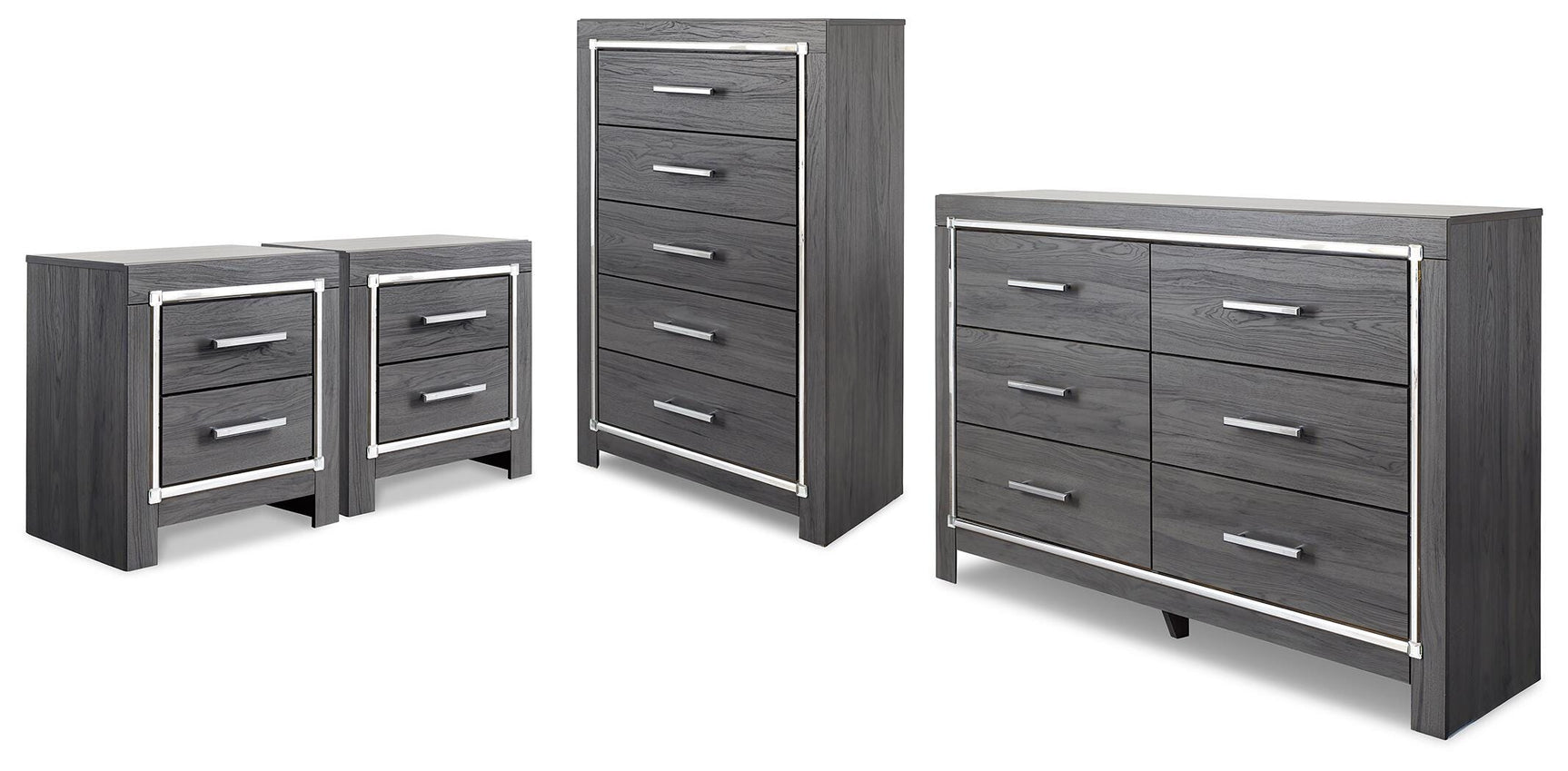 Lodanna Gray Dresser, Chest and Nightstand