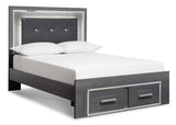 Lodanna Gray Full Storage Bed, Dresser, Mirror and 2 Nightstands (Online Special Price)