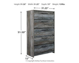 Baystorm Gray King Panel Bed, Dresser, Mirror, Chest and Nightstand