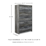 Baystorm Gray King Panel Storage Bed, Dresser, Mirror, Chest and Nightstand