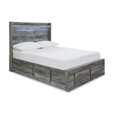 Baystorm Gray Full Panel Storage Bed, Dresser and Nightstand