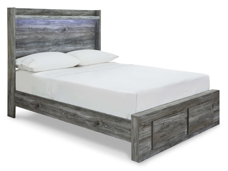 Baystorm Gray Queen Panel Bed w/ 2 Storage Drawers
