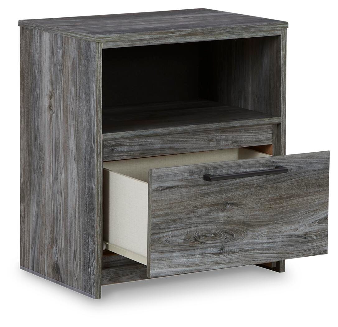 Baystorm Gray King Panel Storage Bed, Dresser, Mirror, Chest and Nightstand